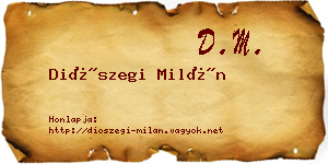 Diószegi Milán névjegykártya
