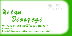 milan dioszegi business card